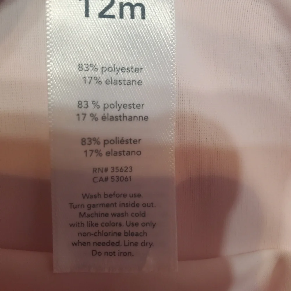 NWT Carter's Baby Girl Sun & Polka Dots Rashguard 2 PC Swim Set 12M